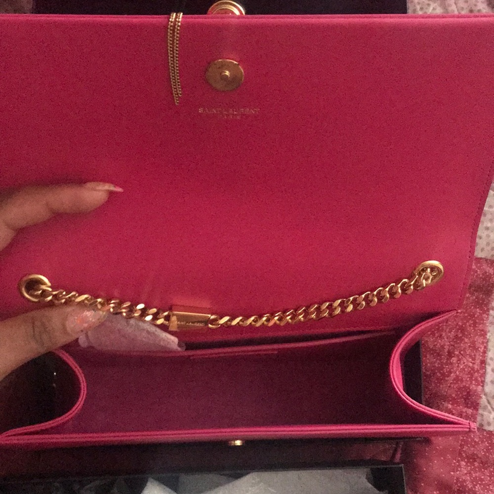 YSL SAC MONOGRAMME SL HOT PINK GOLD CHAIN - Picture 5 of 7